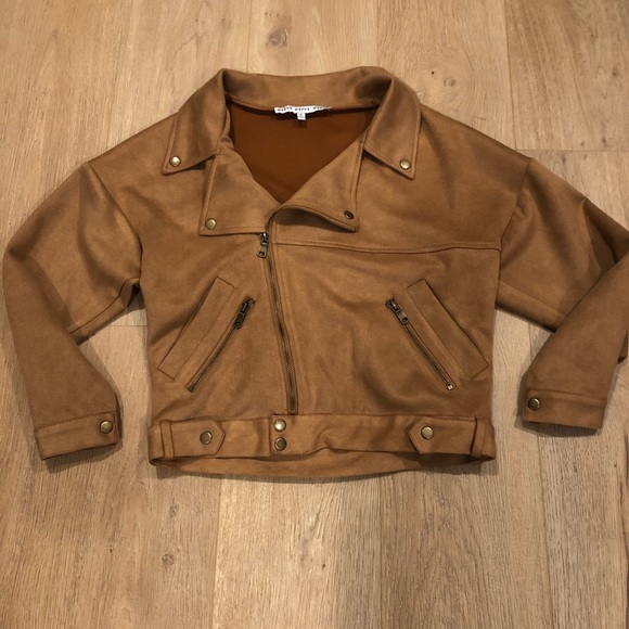 HYFVE Jackets & Blazers - HYFVE Tan Suede Motorcycle Jacket